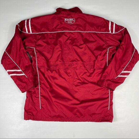 Kewl Jacket Red Polyester Full Zip Men's Size Medium Pockets Windbreaker - Picture 2 of 14